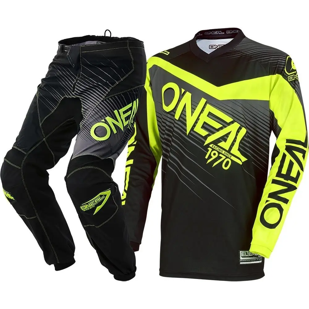 

NEW 2018 MX Element Yellow Black Motorcycle Hi Viz Jersey Pants Cheap Motocross Gear Set