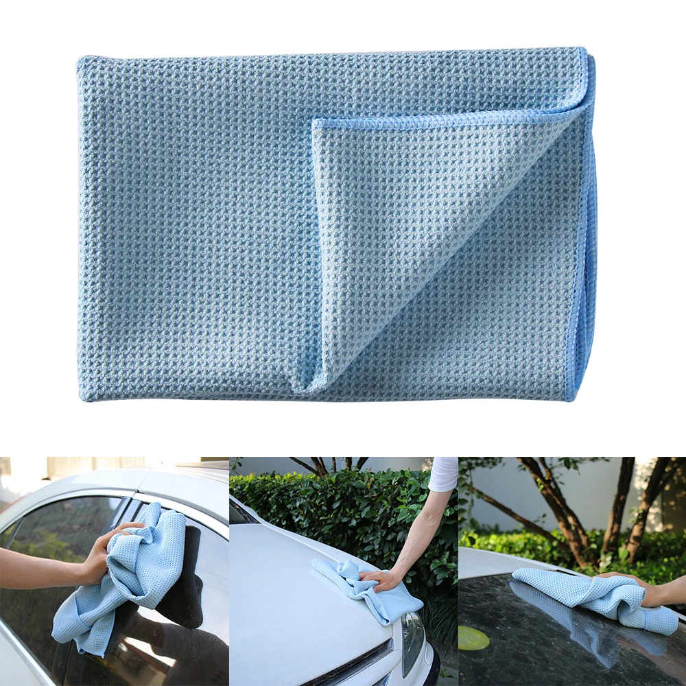 

Auto Care High Quality Water Magnet Microfiber Drying Towel with Waffle Weave Design for Ca Blue 60 x 80cm