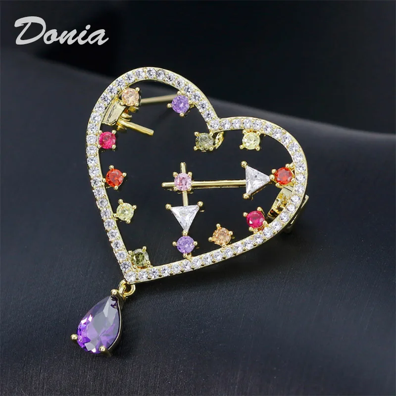 Ювелирные изделия donia Корейская версия новой Броши love clock медная микро