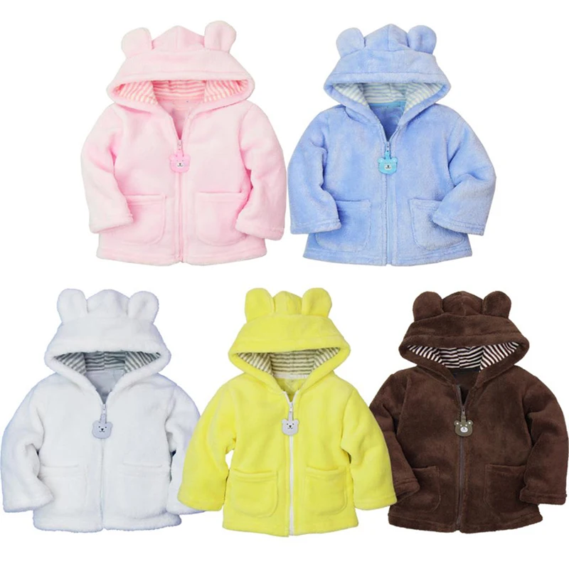 Baby Coat Autumn spring Hooded 3D ear Kids Outerwear Fashion Fleece