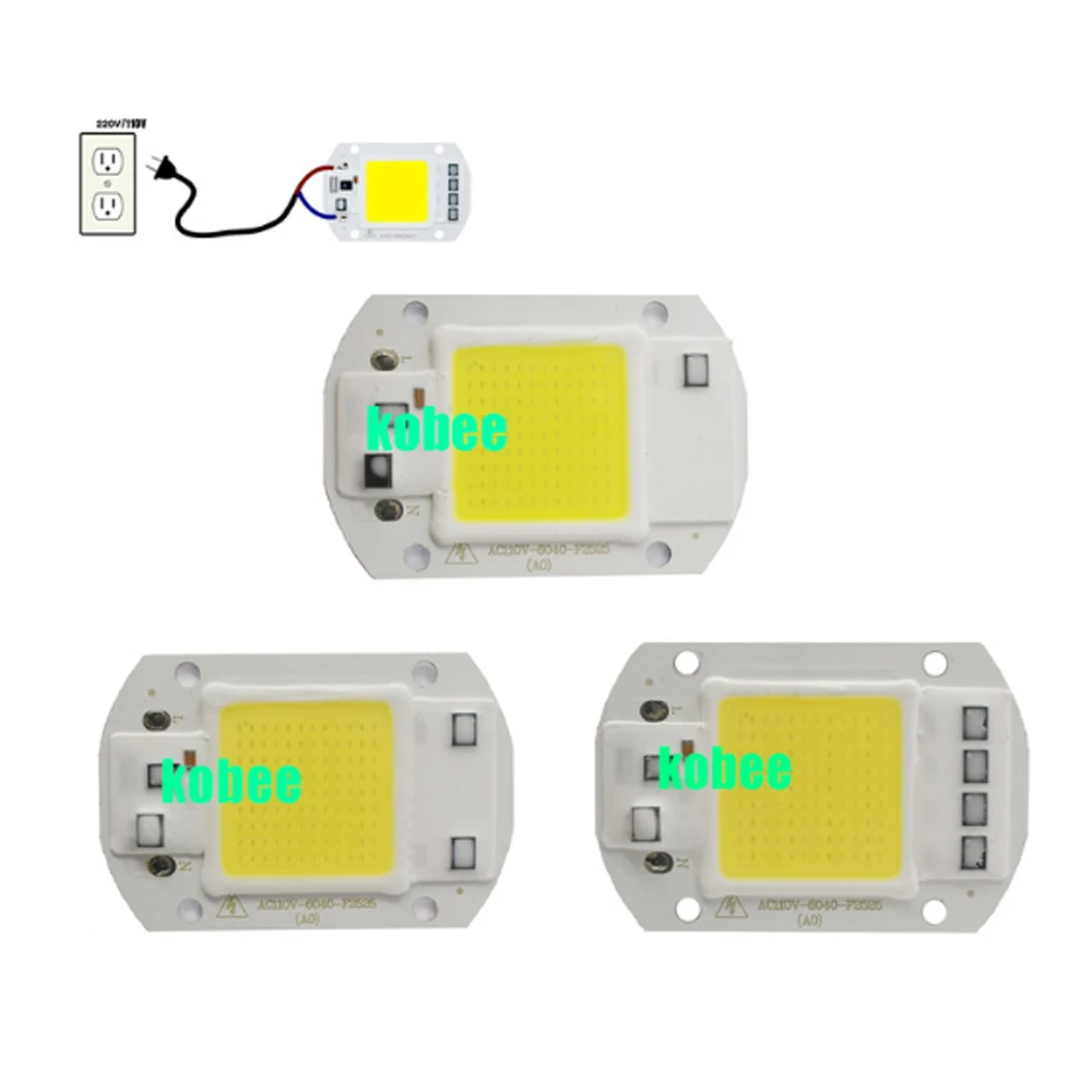 COB светодиодный чип 3 Вт 20 Вт 30 Вт 50 Вт Светодиодный лампа COB 220 В Смарт IC драйвер холодный теплый белый Светодиодный прожектор чип