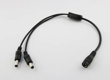 

10pcs CCTV DC Power Plug 1 Female Jack To 2 Male Cable Splitter 5.5mm x 2.5mm Adapter 37cm