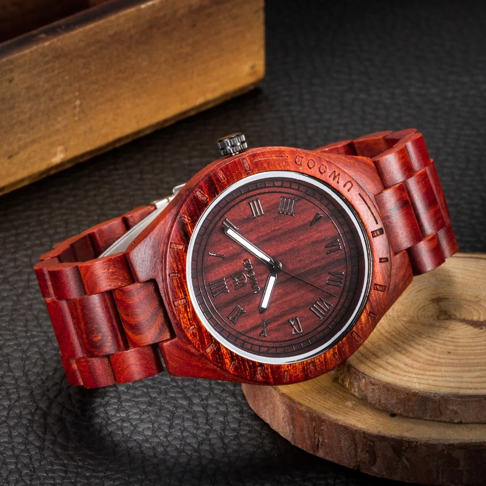 Uwood Экологичные сандалии деревянные часы Япония кварцевые движение для мужчин t водонепроницаемые деревянные наручные часы для мужчин модный подарок