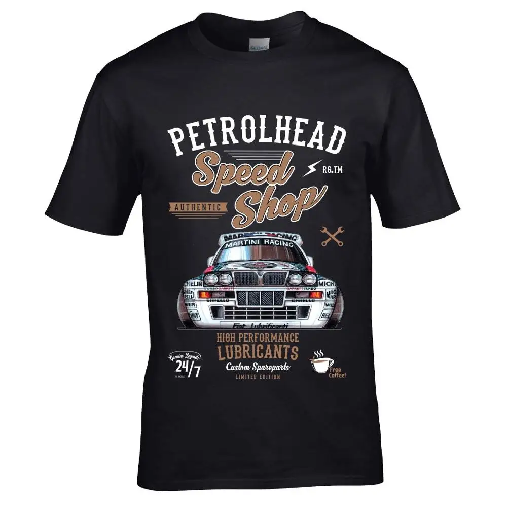 Modello Speed Shop Con Lancia Delta Integra Hf Car Image T-Shirt Uomo Summer Tees Shirt Top Tees Size T-Shirt
