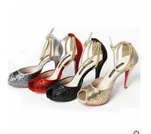 w-free shipping 2016 new arrivals women sandals female/ladies sexy sequined cloth summer wedding bride shoes/pumps/party heels