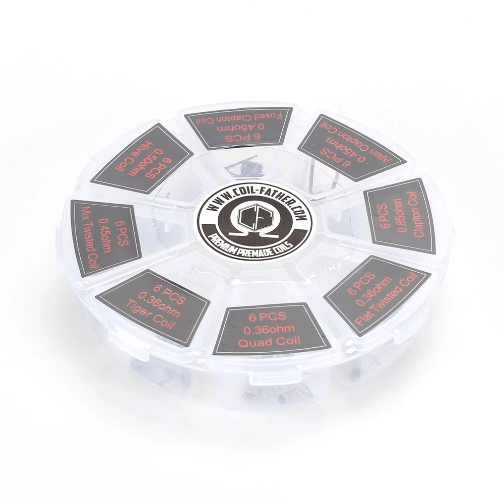 

Coil Father 8 in 1 Prebuilt Coil Claptonwire Premade Coils Demon Hunter Tiger Alien Fused Twisted Coil Fit DIY RDA Atomizer