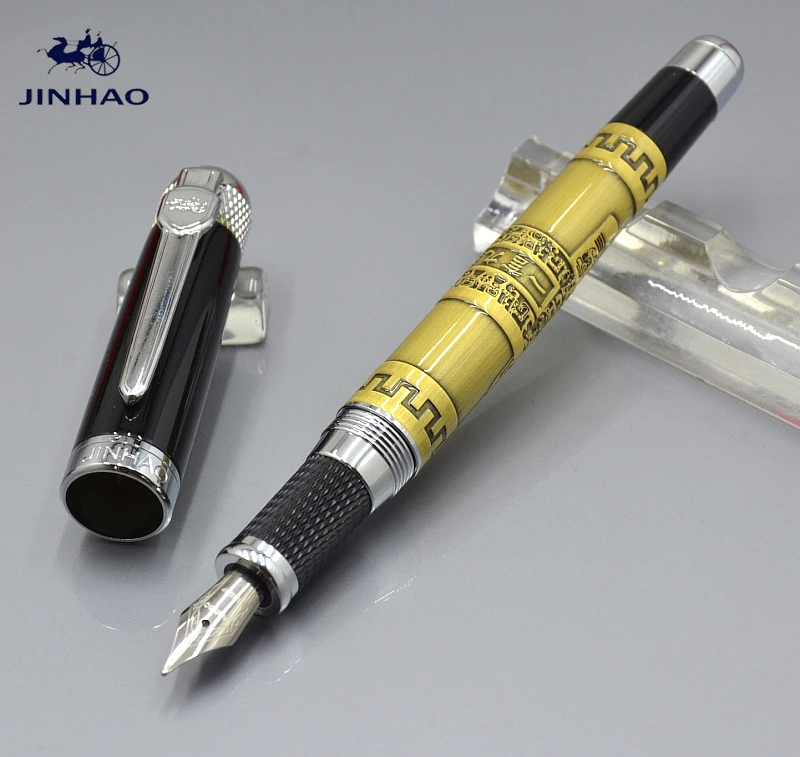 JINHAO 189 Gold metal Fountain pen with M nib school office stationery