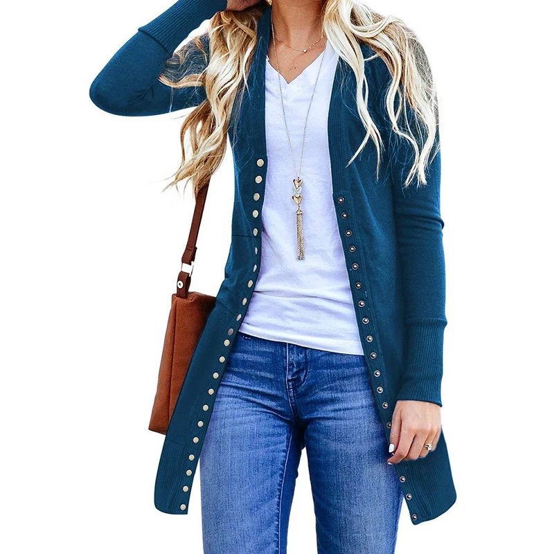 

Bigsweety Wild Long Cardigan Women Spring Autumn Fashion Knit Swaeters Female Slim Single Breasted Knitted Outwear Sweater