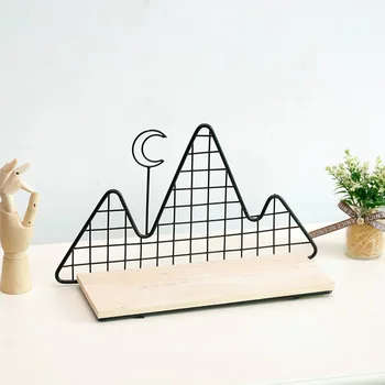

Iron Makeup Moon Mountain shaped Organizer with board Wall table Cosmetic Organizer Makeup Storage Bath Organizer makeup holder