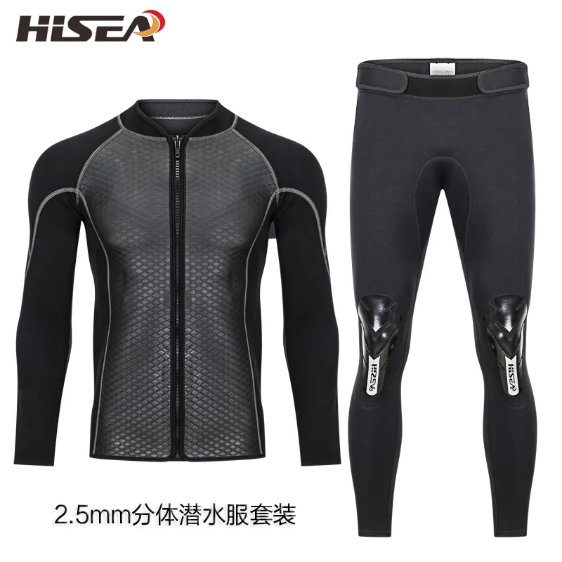 

Black diving split clothing warm clothing men's jacket swimming trunks seaside sunscreen holiday beach clothing 2.5mm