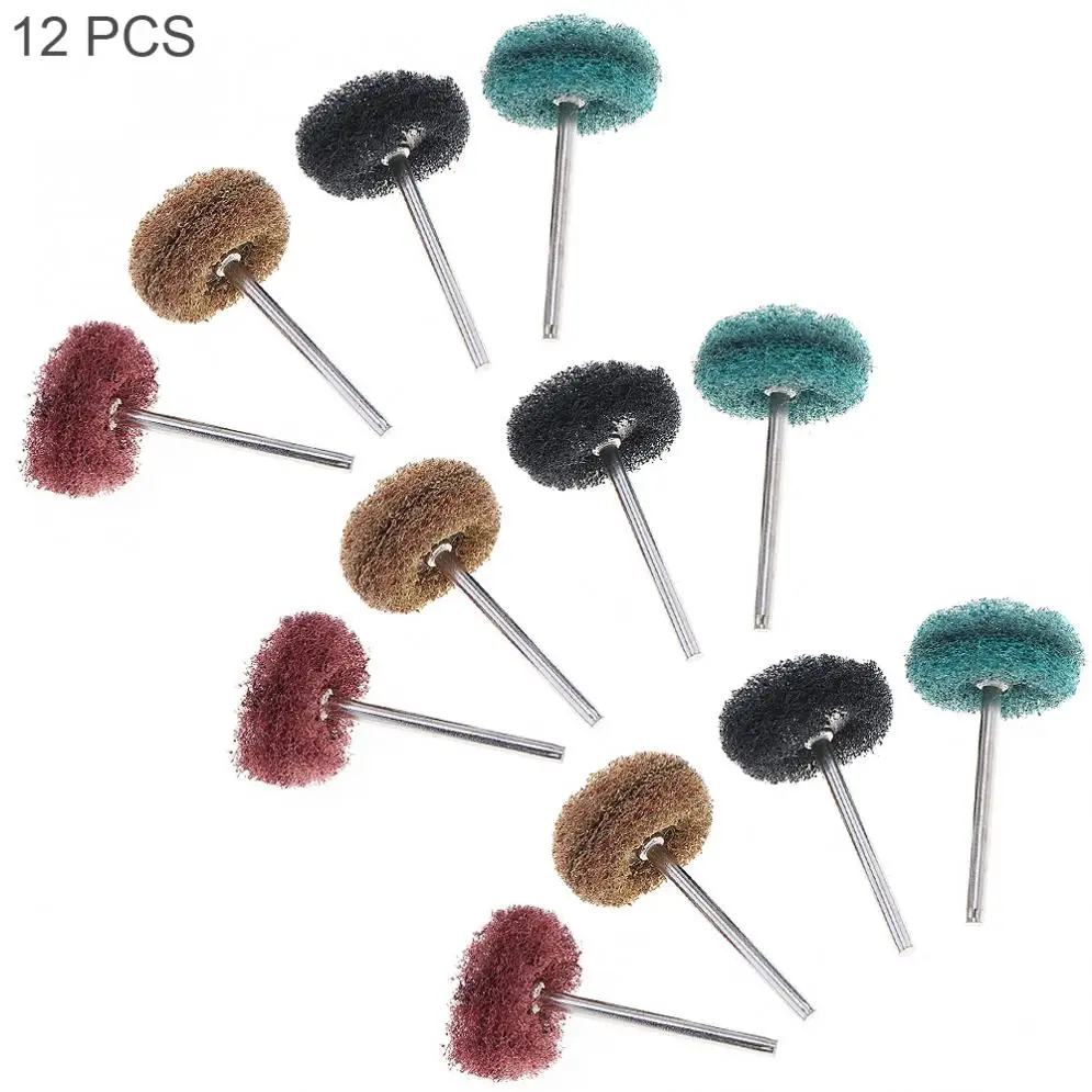 12pcs/set Polishing Wheel Abrasive Accessories with 3mm Shank Diameter