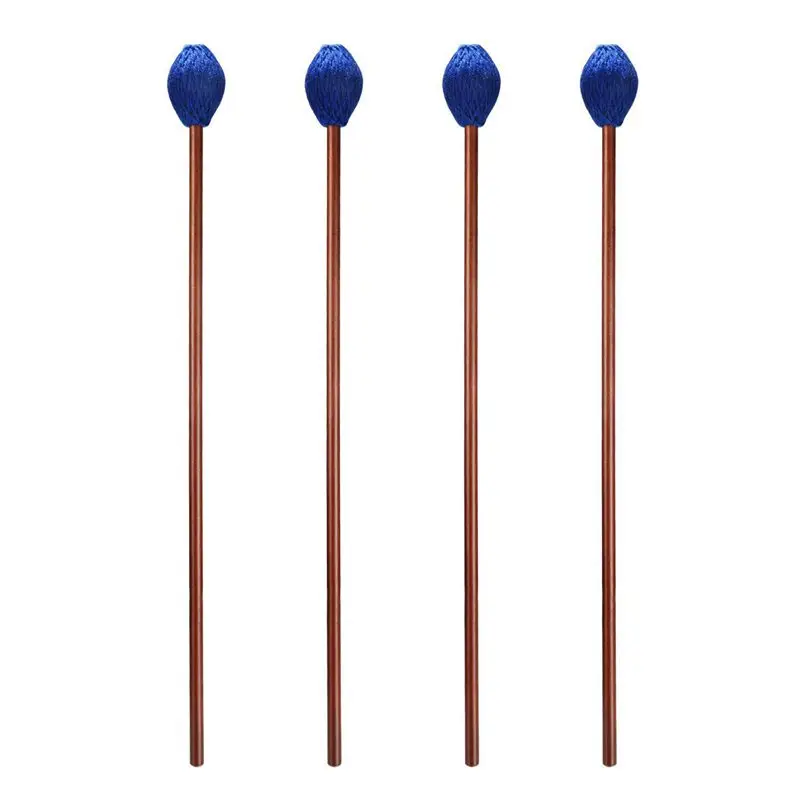 

2 Pair Blue Yarn Head Keyboard Marimba Mallets With Maple Handle for Marimba Playing, Medium Hard