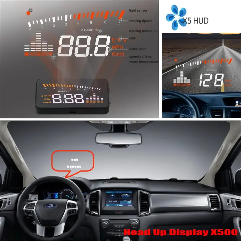 Для Ford Ranger/Raptor 2010 2019 автомобильный OBD HUD Дисплей для вождения экран проектор