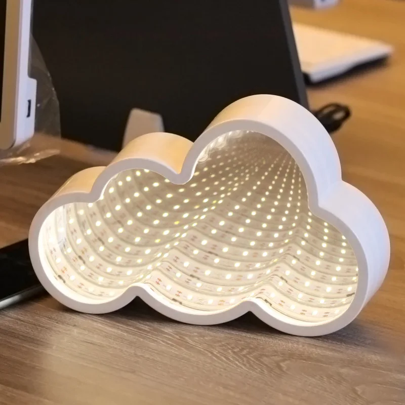 

Cloud 3d Light Fixtures Tunnel Neon Blast Decoration 3d Lamp Led Desktop Accessories Wall Mounted Night Light