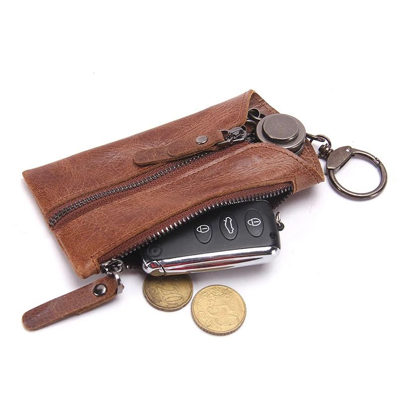 Westcreek Brand Soft Leather Men Minimalist Key Holder Vintage Women Key  Organizer Housekeeper Keychain Wallet - Key Wallets - AliExpress