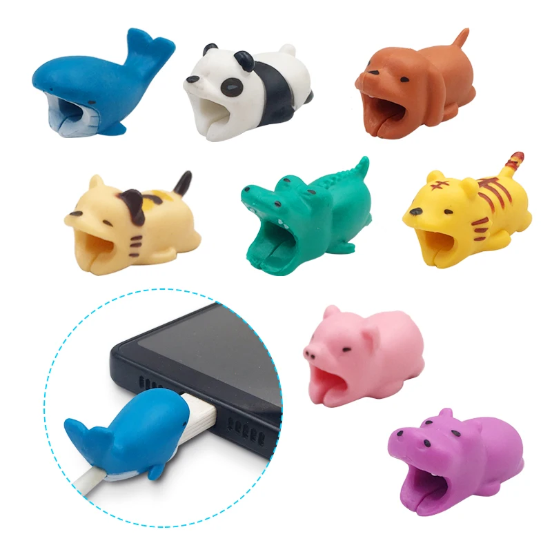 Милые животные прекрасный анти-пробой USB протектор для кабеля передачи данных Универсальный намотки кабеля для iPhone зарядное устройство Кабельные Зажимы для шнурков