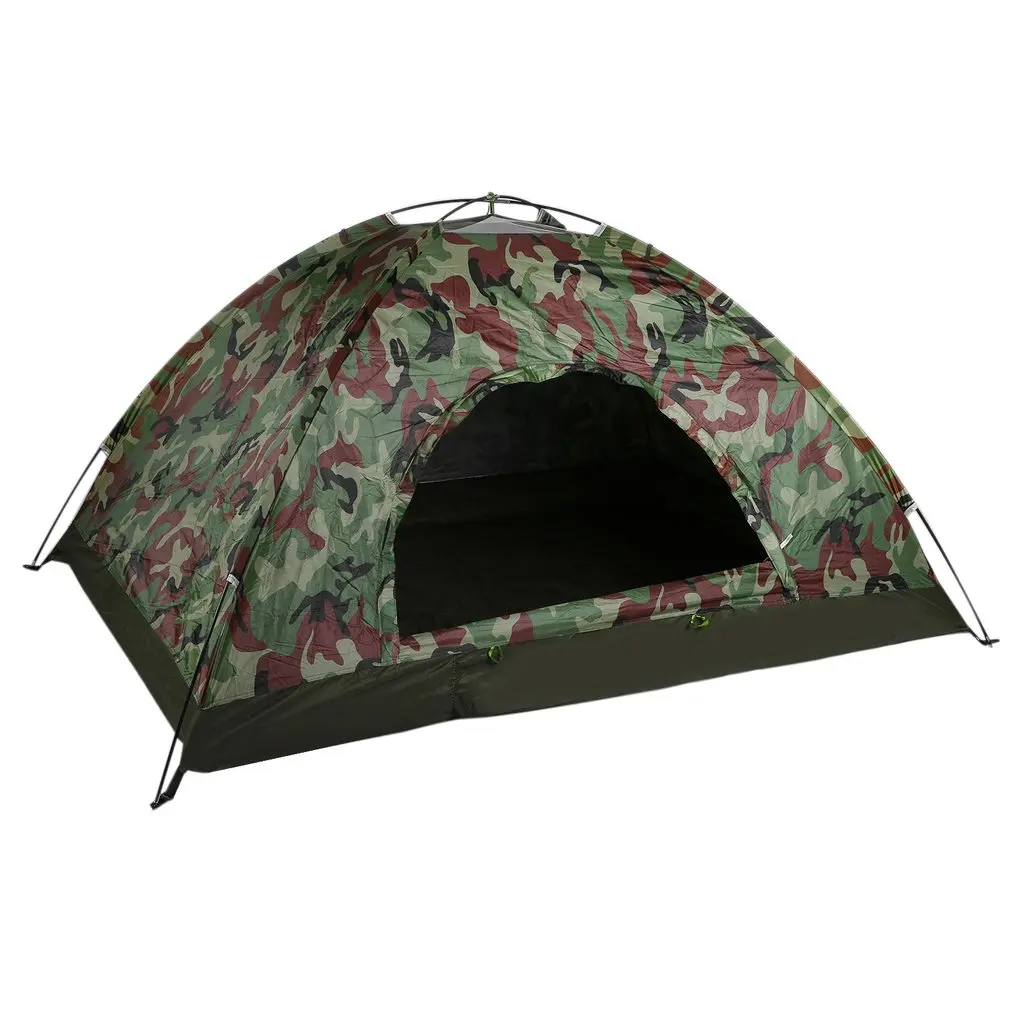 

Outdoor Portable Single Layer Camping Tent Wigwam Camouflage 2 Person Waterproof Lightweight Beach Fishing Hunting Drop Shipping