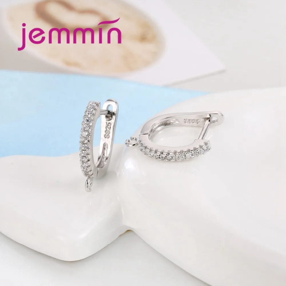 Jemmin заводская цена изящных S925 штамп в порядке стерлингового серебра серьги-кольца Компоненты аксессуары для изготовления украшений Hool