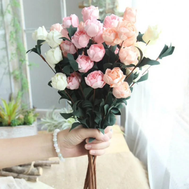 6 Heads / Bouquet Rose Decor Artificial Flower Home Decor Imitation Fake Flower for Garden Plant Desk Decor Hand-Holding Flower 6 Heads / Bouquet Rose Decor Artificial Flower Home Decor Imitation Fake Flower for Garden Plant Desk Decor Hand-Holding Flower