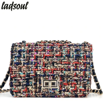 

LADSOUL Women Messenger Bags Good Quality Women Bag Ladies Cotton Fabric Winter Fashion Leisure Cross-body Bags For Girl A2313/g