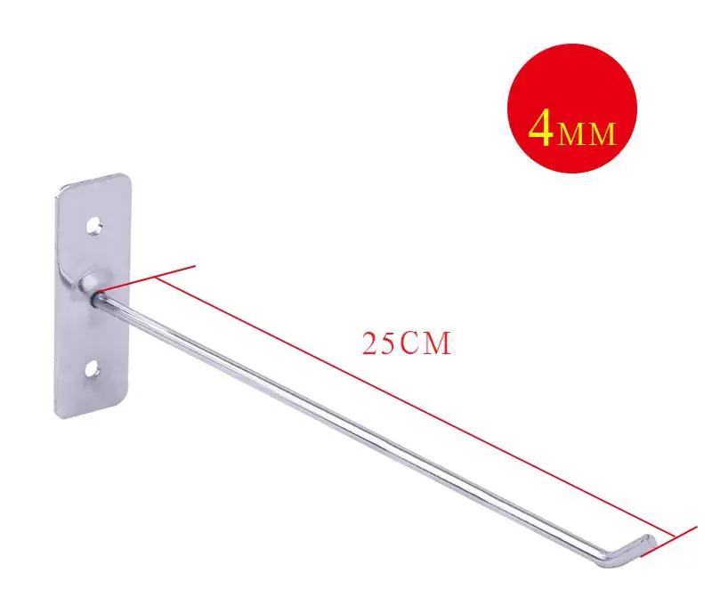 Полка Монтажная корзина металлическая настенная Полка вешалка фурнитура настенная вешалка дисплей крючок полка подвесные органайзеры Вешалка Органайзер полка - Цвет: 4MM 25CM