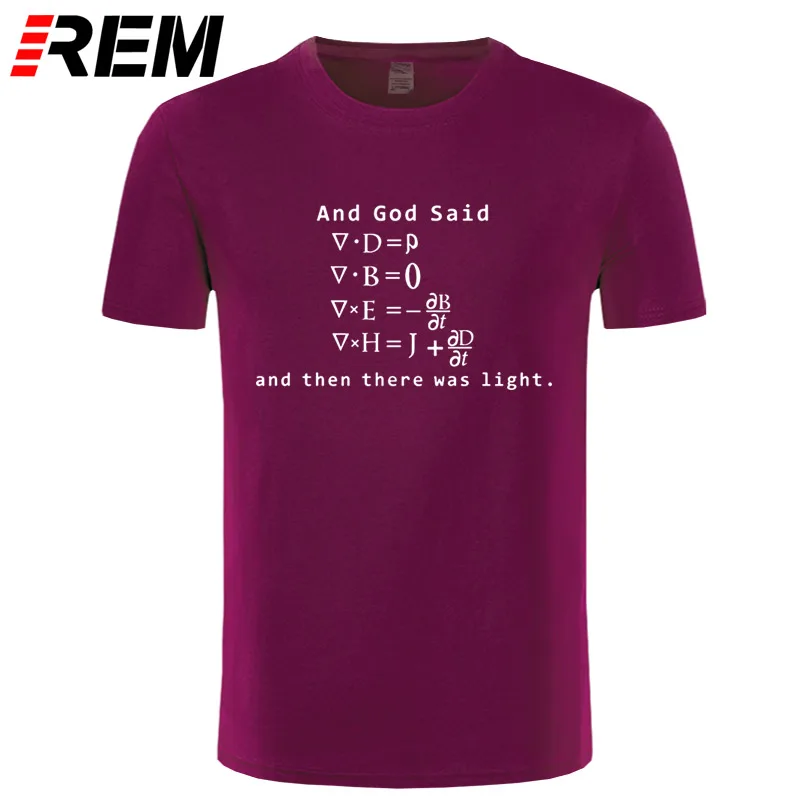 Новинка, Забавный Бог, Саид Максвелл, уравнения, а затем был светильник, футболка, хлопок, короткий рукав, футболки, мужские топы, футболки, Camisetas Mascul - Цвет: 12