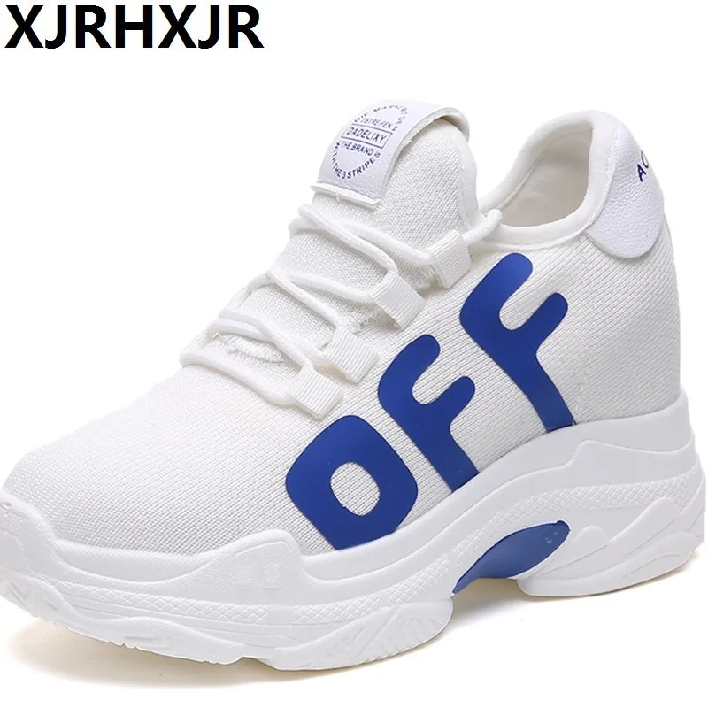 

XJRHXJR Brand Women Casual Shoes 2019 New Fashion Breathable Women Fat Platform Shoes Mesh Sneakers Women Footwear