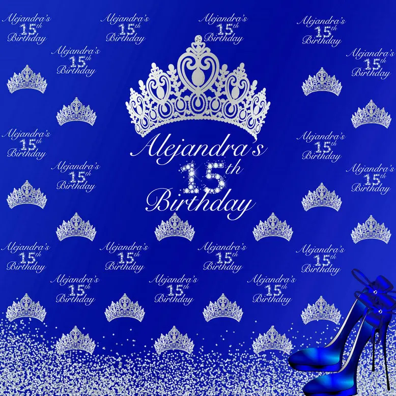 На заказ Королевский алмаз Принцесса Корона 15 день рождения Серебристые фото фон высокого качества компьютер печати вечерние фон