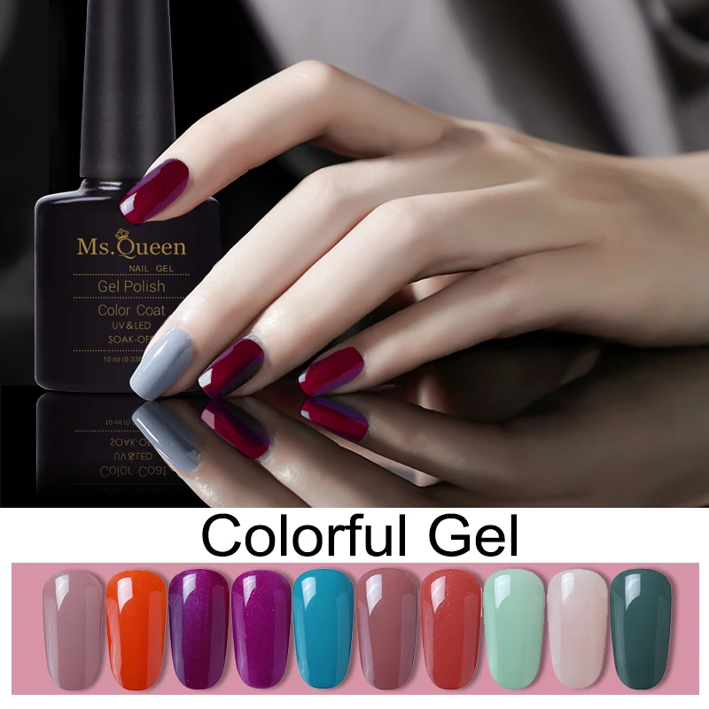 Ms. Queen 10ml UV Gel Nail Polish Hot Color Vernis Semi Permanent Primer Varnishes Lak Lacquer | Красота и здоровье