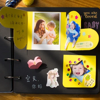

High Quality Photo Album Handmade Travel Manual DIY Paste Baby Photos Souvenir DIY Wedding Cowhide Paper Photo Album Scrapbook