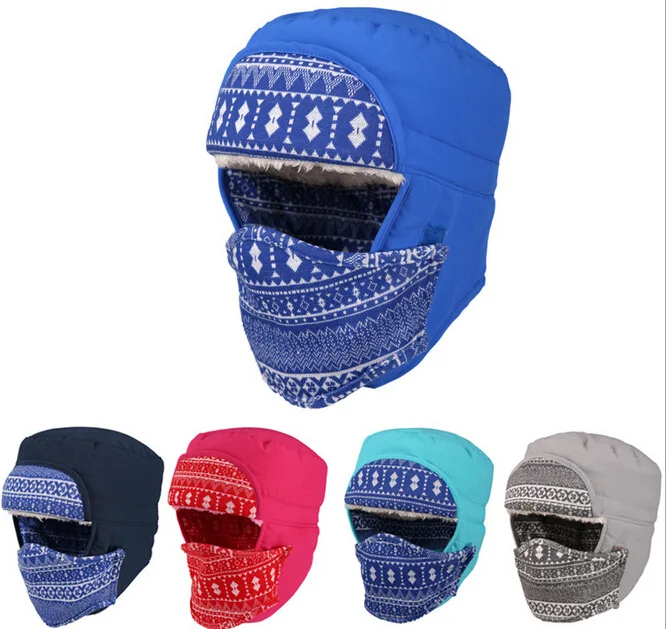 

Bomber Hats Russian Ushanka Earflap Cossack Cold Mask Mens Winter Hats Ear Flaps Women'S Winter Trapper Aviator Cap Snow