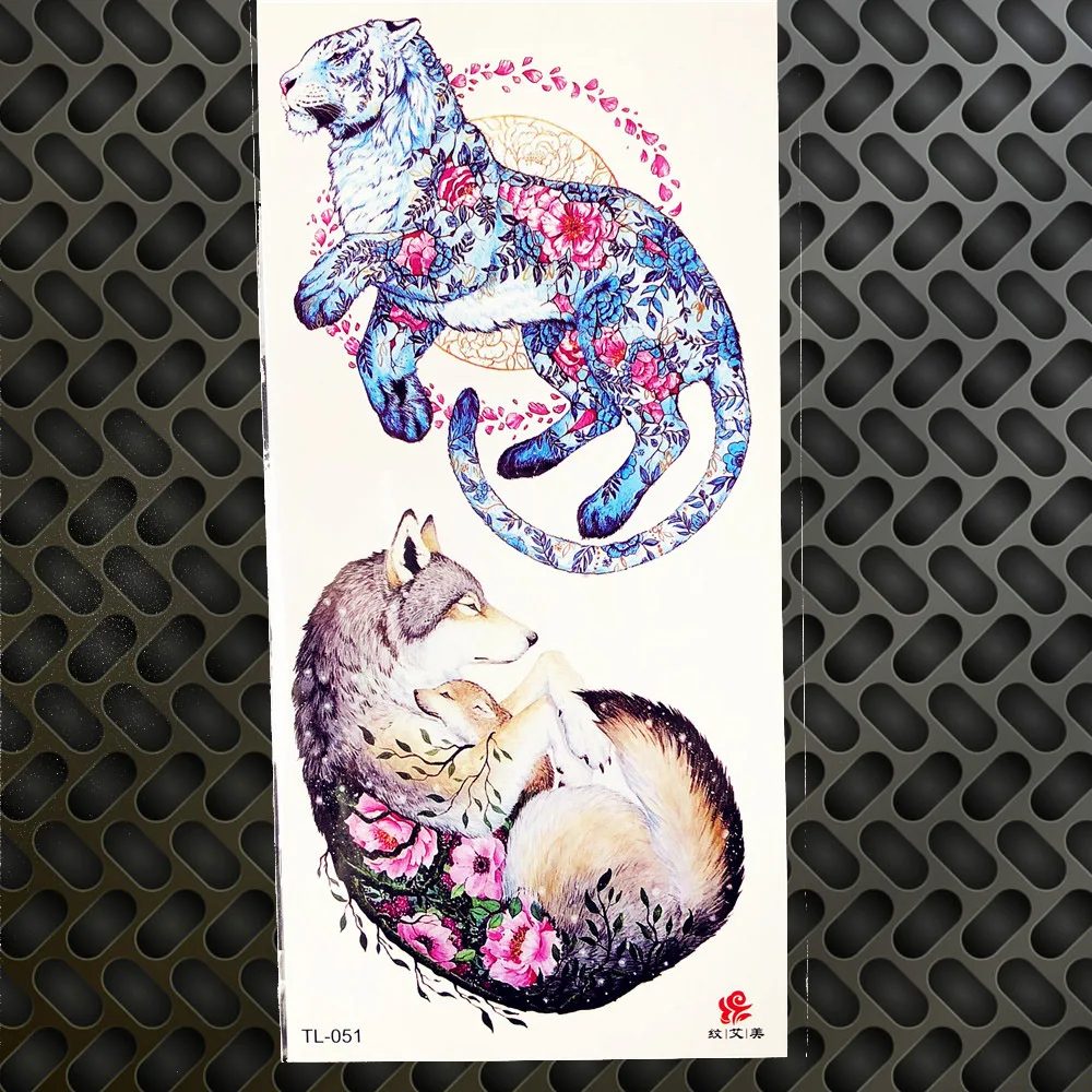 Акварельная тату наклейка на руку для мужчин и женщин|tiger temporary tattoos|tattoo armtemporary tattoo