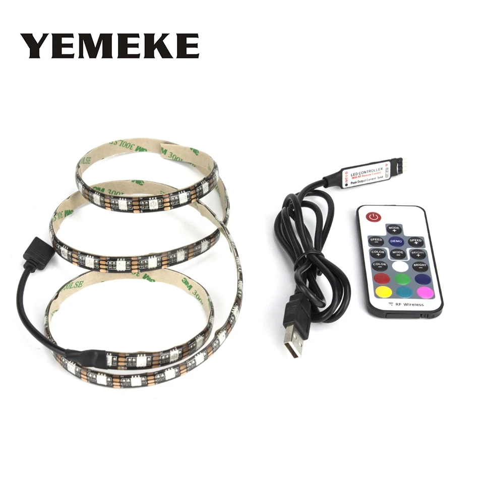 

2017 NEW Arrival RGB USB LED Strip 5050 RGB TV Background Lighting Kit Cuttable with 17Key Controller or Mini 3Key Controller