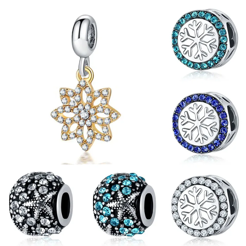 Fit charms plata de ley 925 браслет Ювелирная бижутерия с кристаллом Шарм горка Pendantss Морская звезда бусины в античном стиле DGB458