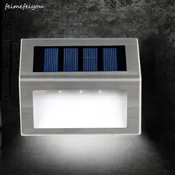 Солнечная Нержавеющая сталь 3led лестница свет сад настенный светильник настенный свет Открытый дождь забор свет
