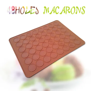 

48 Holes Food Grade Silicone Macaron Mat Fondant Cake Baking Mold DIY Kitchen Pastry Tools