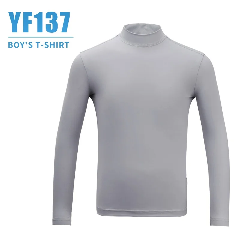 Детская Солнцезащитная футболка для гольфа, летнее дышащее шелковое нижнее белье для мальчиков топы, Детская рубашка с длинными рукавами AA51871