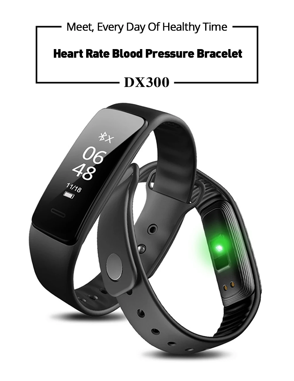 

TISHRIC DX300 Fitness bracelet/Tracker Woman/Kids/GPS smart band smartband heart rate monitor activity tracker/bracelet