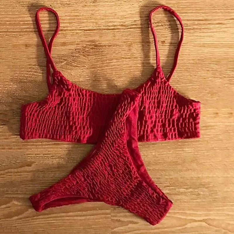 crinkle fabric swimsuit
