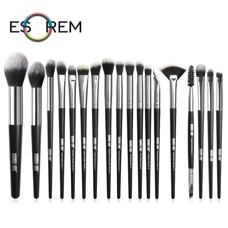 

ESOREM 18 Pcs Cosmetic Brush Set With Bag Soft Skin Friendly Makeup Brushes Tapered Blush Stippling Pinceaux Maquillage 5754