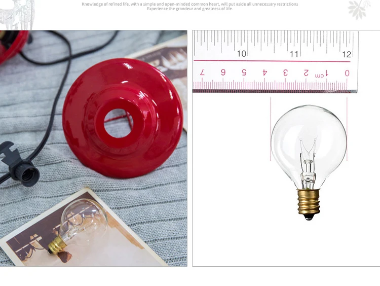 Retro Red LampShade Big Ball Globe Festoon Led String Light 3M Outdoor Garden Patio Fairy Garland Party Christmas Holiday Light