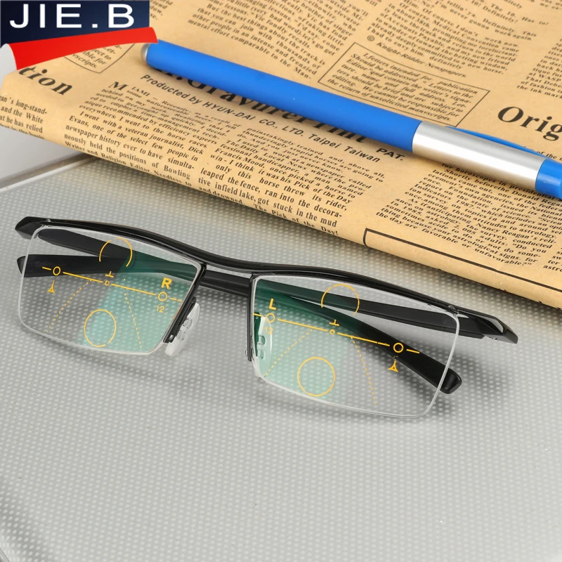 JIE. B титановый сплав магнитные Мультифокальные Прогрессивные очки для чтения мужские диоптрийные дальнозоркие очки Gafas De Lectura