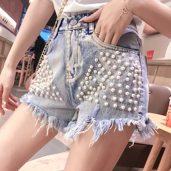 Woman's jeans 2019 Spring and Summer New Diamond Studded High waist Raw Denim Shorts female Student Wide Leg Hot pants
Woman's jeans 2019 Spring and Summer New Diamond Studded High waist Raw Denim Shorts female Student Wide Leg Hot pants
