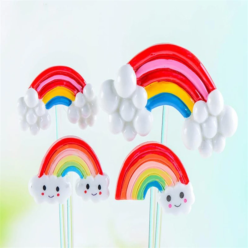 Resin Miniature Rainbow DIY Craft Accessory Home Garden Decoration Accessories Wear-resistant Creative C0418#30                 02