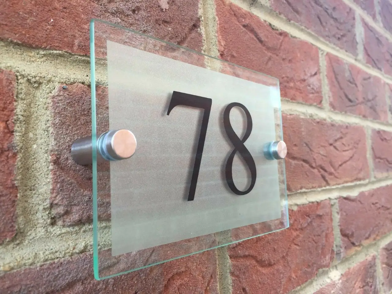 Modern House Sign Plaque Door Number Street Glass Effect Acrylic Silver Name Modern Home Decor Plaques Signs Home Garden Worldenergy Ae