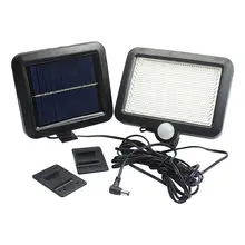 Высокая яркость 56Led 2835SMD Открытый датчик движения на солнечной энергии сад настенный светильник лампа панель из поликремния для наружного
