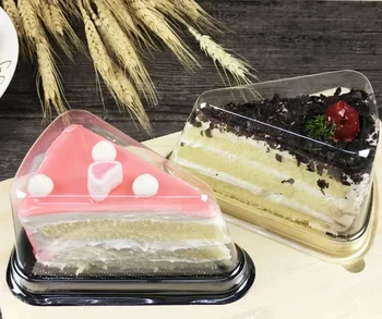 

1000pcs Disposable Plastic Transparent Cheese Cake Boxes Plastic Uptake Cake Box for Pastry Bakery Dessert display Boxes wen6137