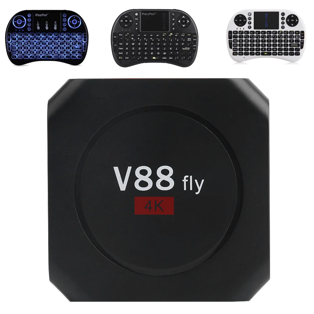 

V88 Fly Smart TV Box Android 8.1 4GB RAM 32GB ROM RK3328 BT4.0 Set Top Box 2.4G WiFi 4K Android Box