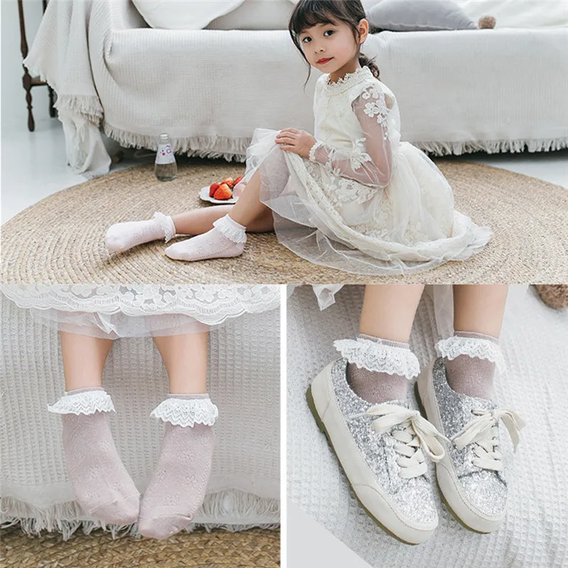 PUDCOCO Lovely Baby Girls Kid Socks Soft Cotton Princess Lace Breathable TUTU Socks Frilly Ankle Socks 9-17cm