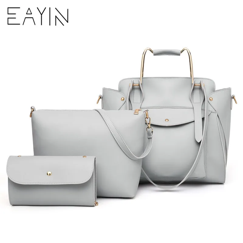 

3pcs Famous Brand Women Bag Set Ladies Shoulder Bags PU Leather Female Handbags Large Capacity Casual Tote Bolsa Feminina